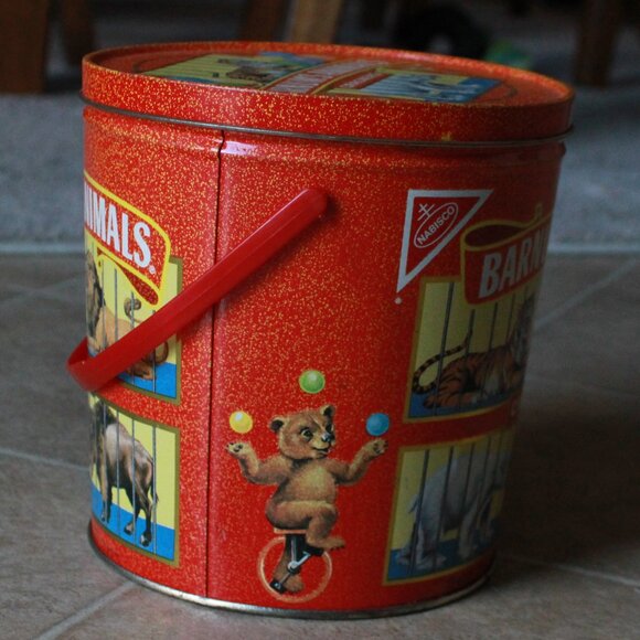 Vintage Nabisco 1991 Barnum's Animal Crackers Storage Tin Bucket - Picture 3 of 6